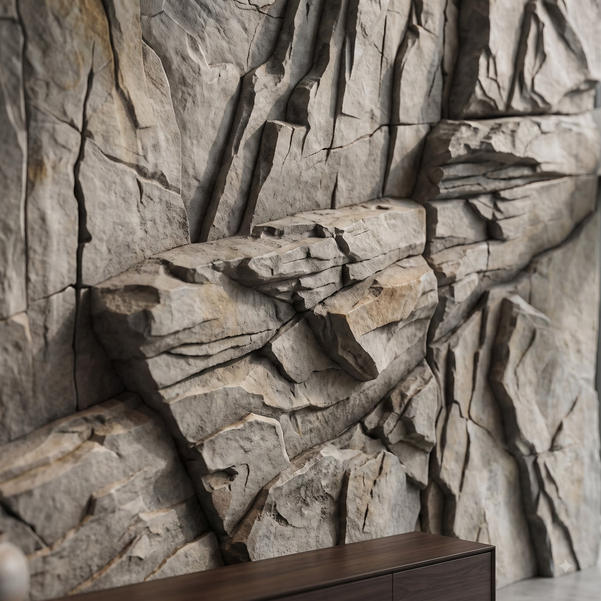 Carved Cliff Rock 3D Relief Wall Art