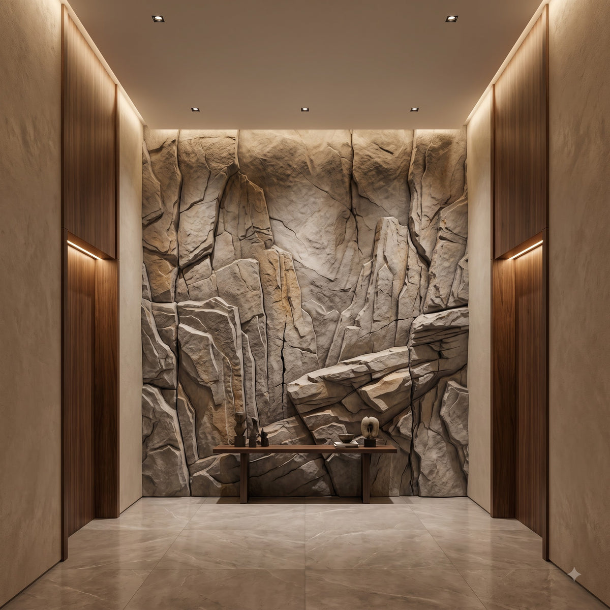 Carved Cliff Rock 3D Relief Wall Art