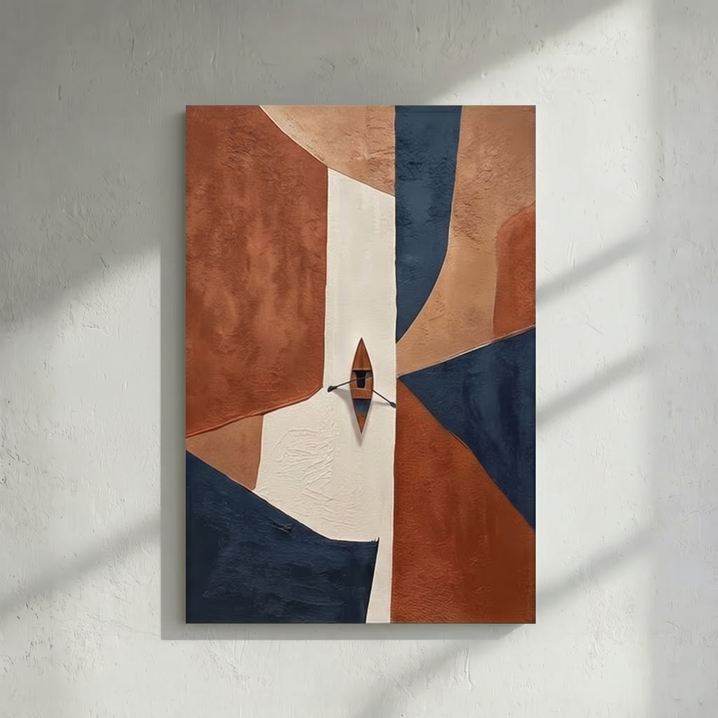 Aerial View Boat Geometric AbstractPainting