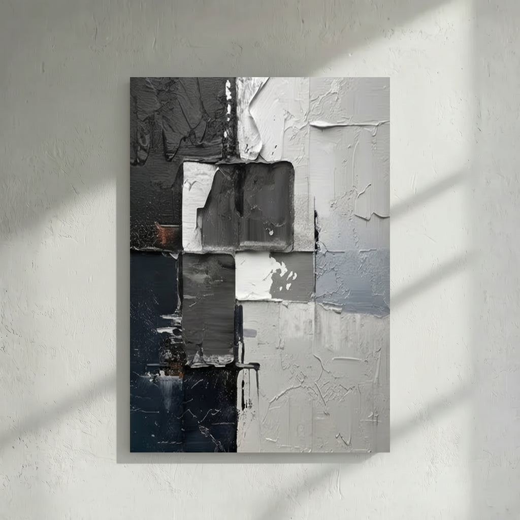 Black White & Grey Abstract Painting