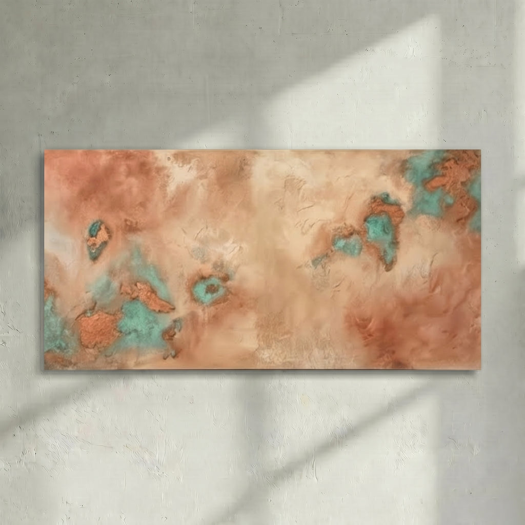 Copper & Teal Cloud Abstract Painting