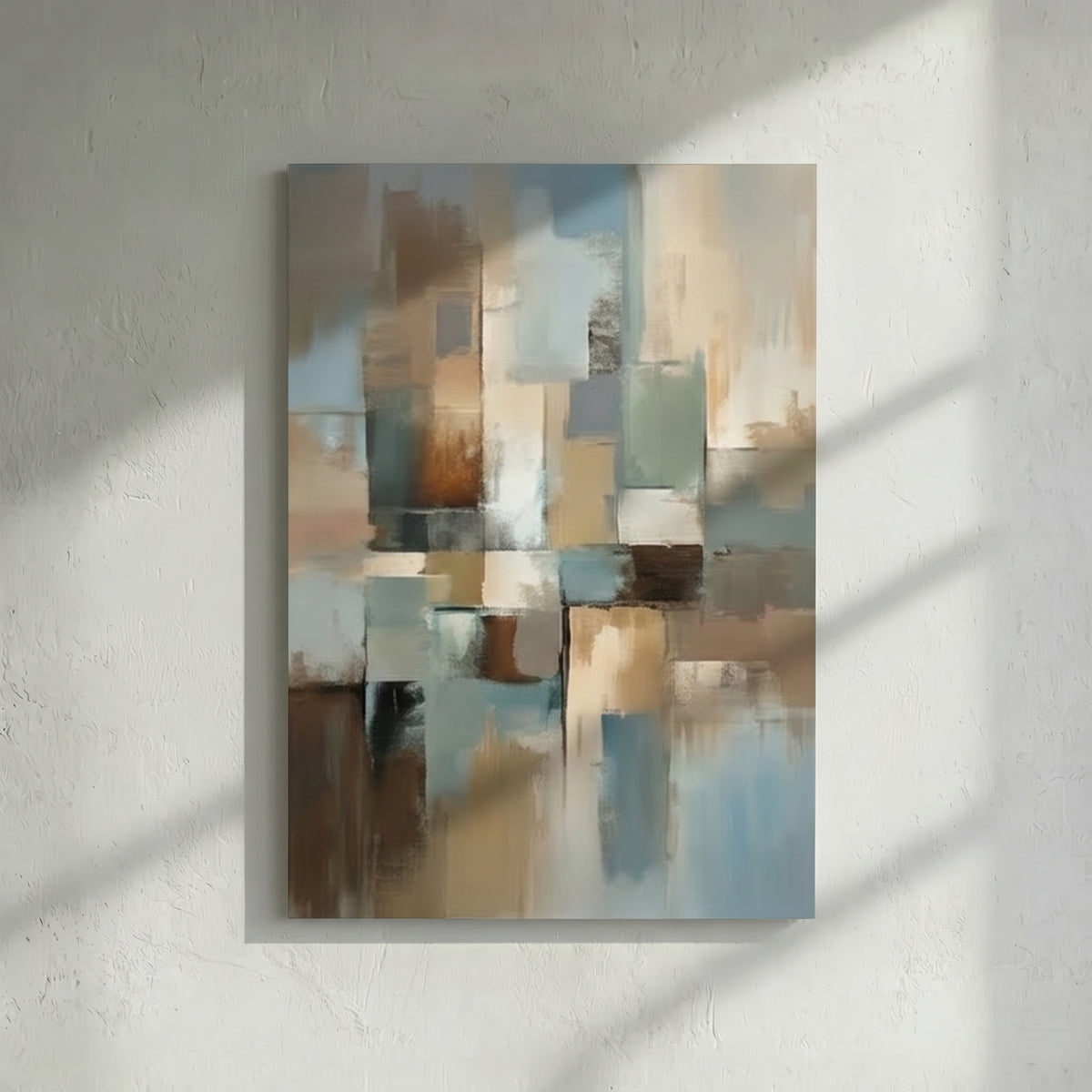 Blue Grey & Beige Abstract Painting