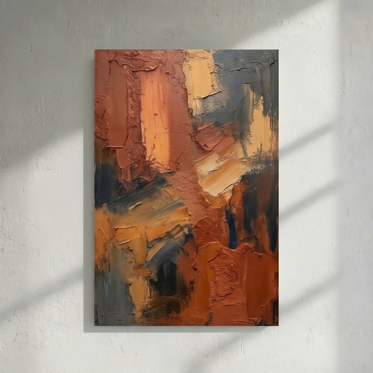 Terracotta Sienna & Navy Abstract Painting