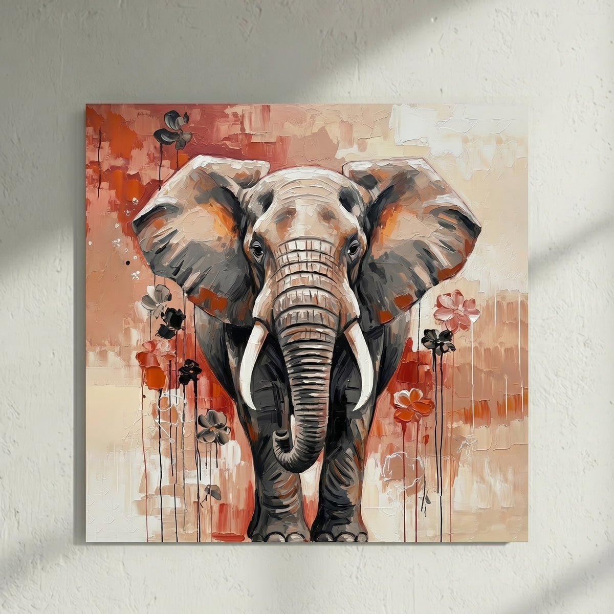 Elephant Floral Painting