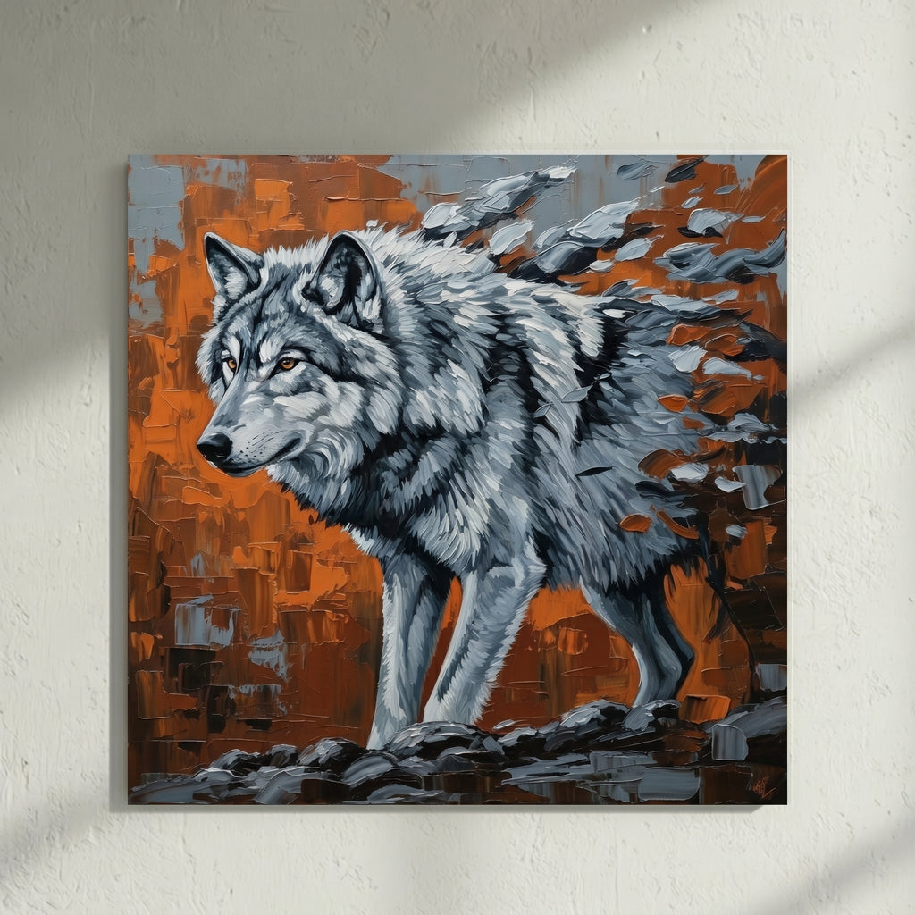 Gray Wolf Painting