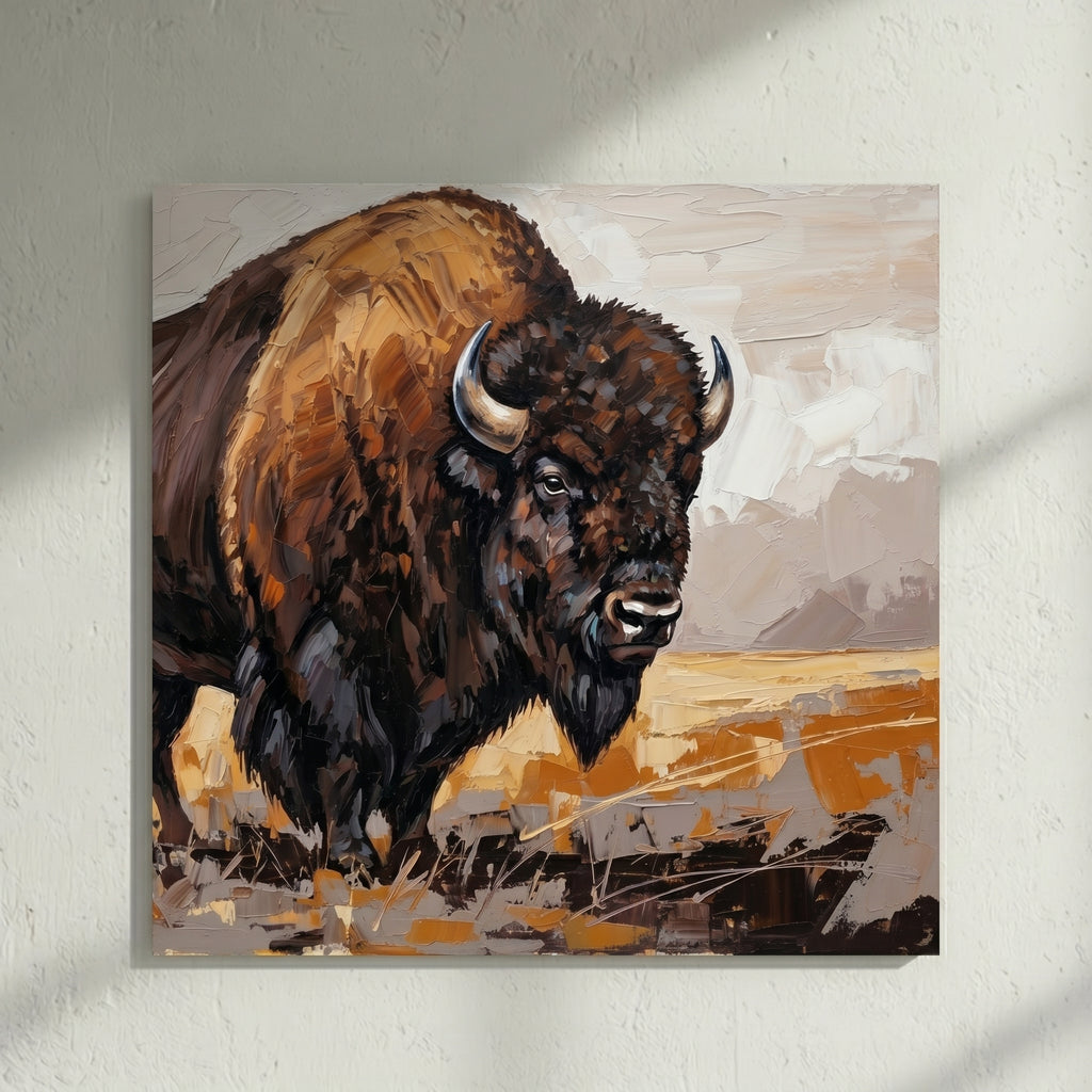 Bison Portrait Painting