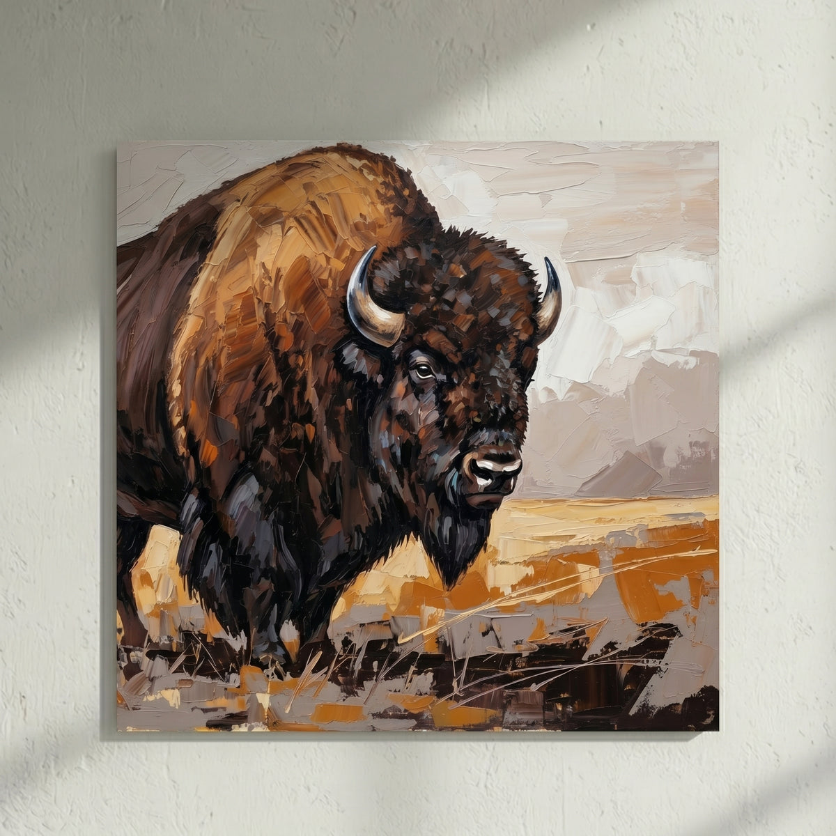 Bison Portrait Painting