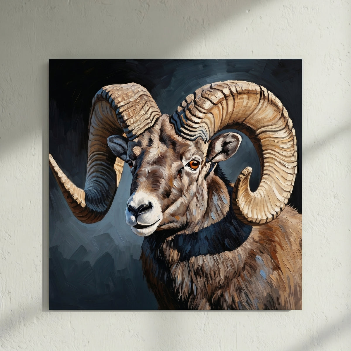Bighorn Ram Portrait Painting
