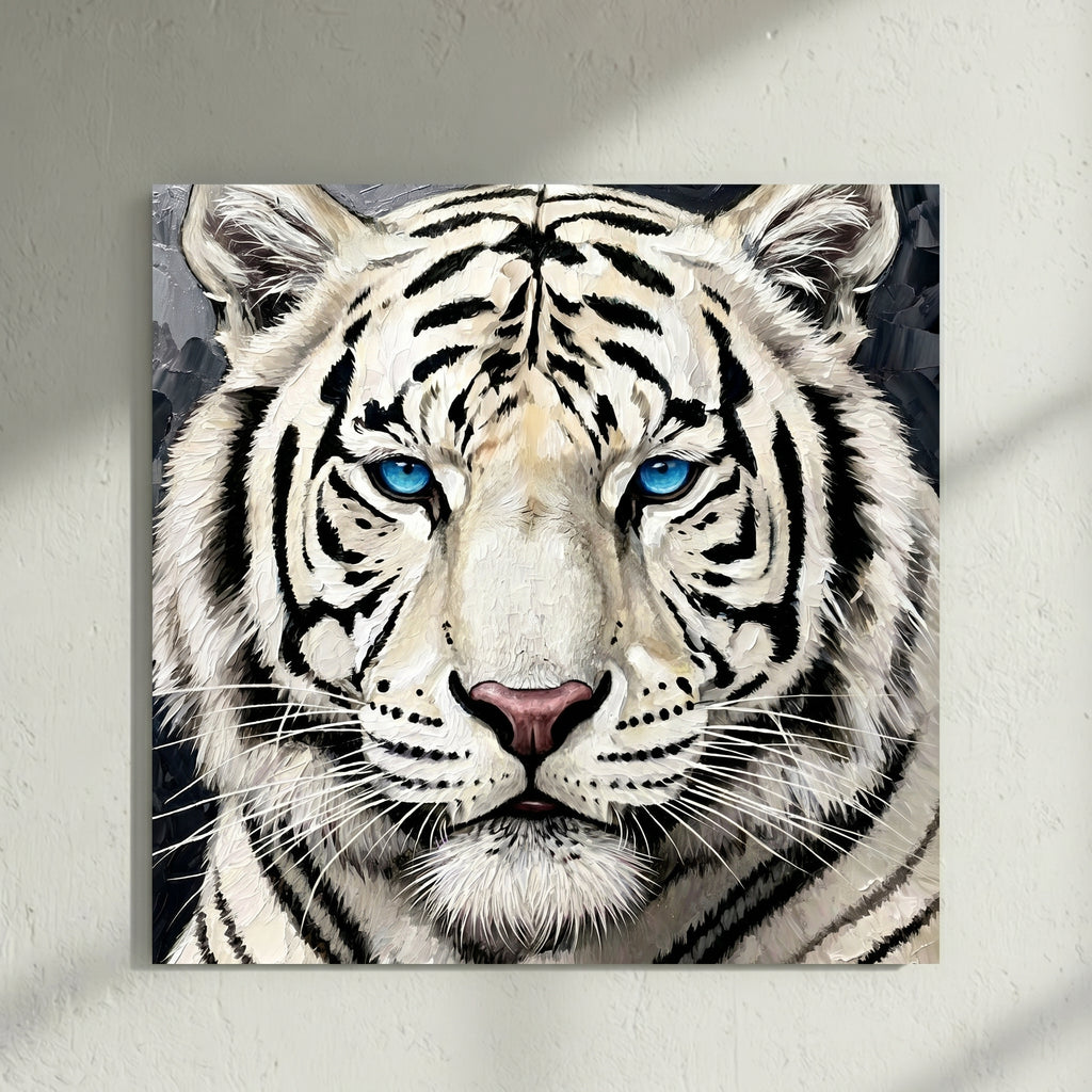 White Tiger Blue Eyes Painting