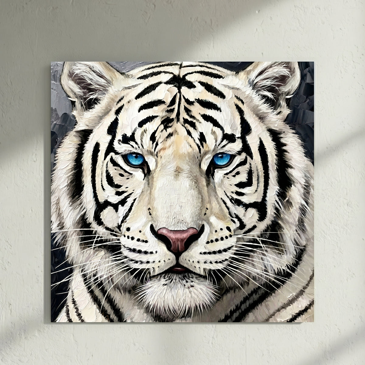 White Tiger Blue Eyes Painting
