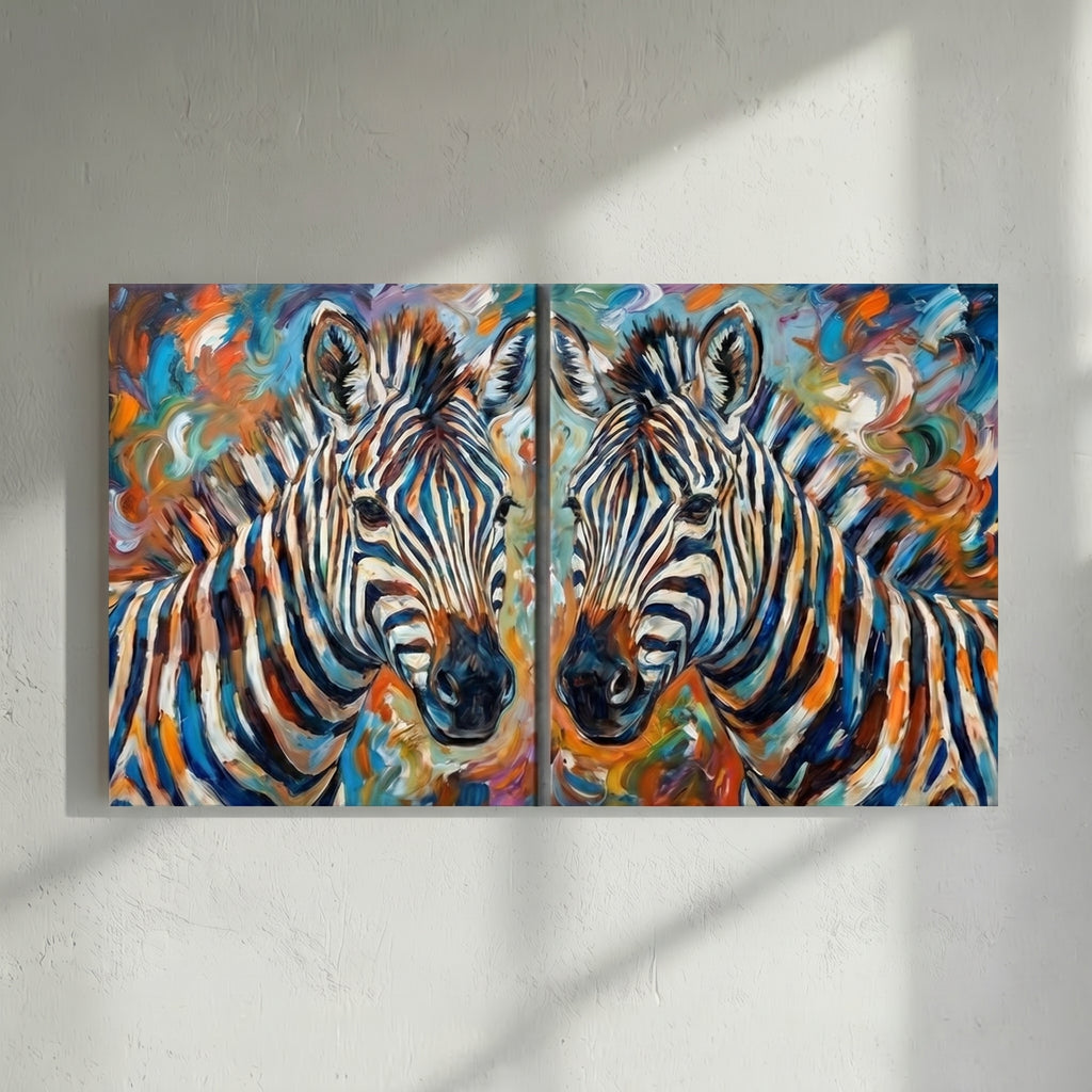 Colorful Zebra Duo Painting