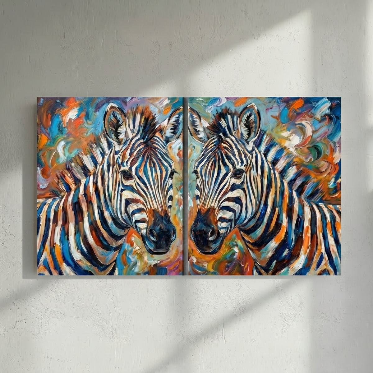 Colorful Zebra Duo Painting