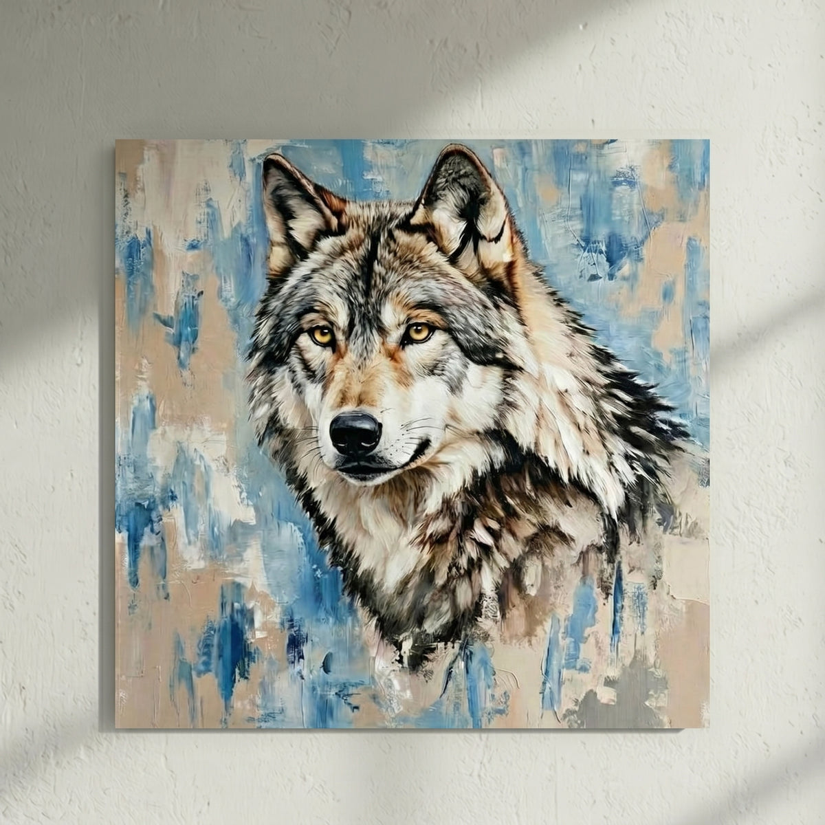 Wolf Portrait Blue Painting